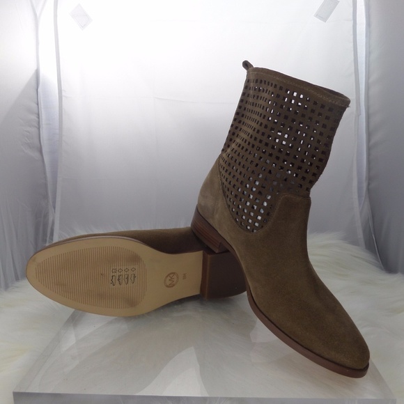 DESERT GRAHAM ANKLE SUEDE BOOTS LASER CUT BOOTIES - Picture 5 of 8